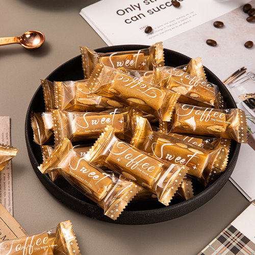 新款透明简约太妃糖包装袋牛轧糖咖啡糖机封袋雪花酥独立密封袋子