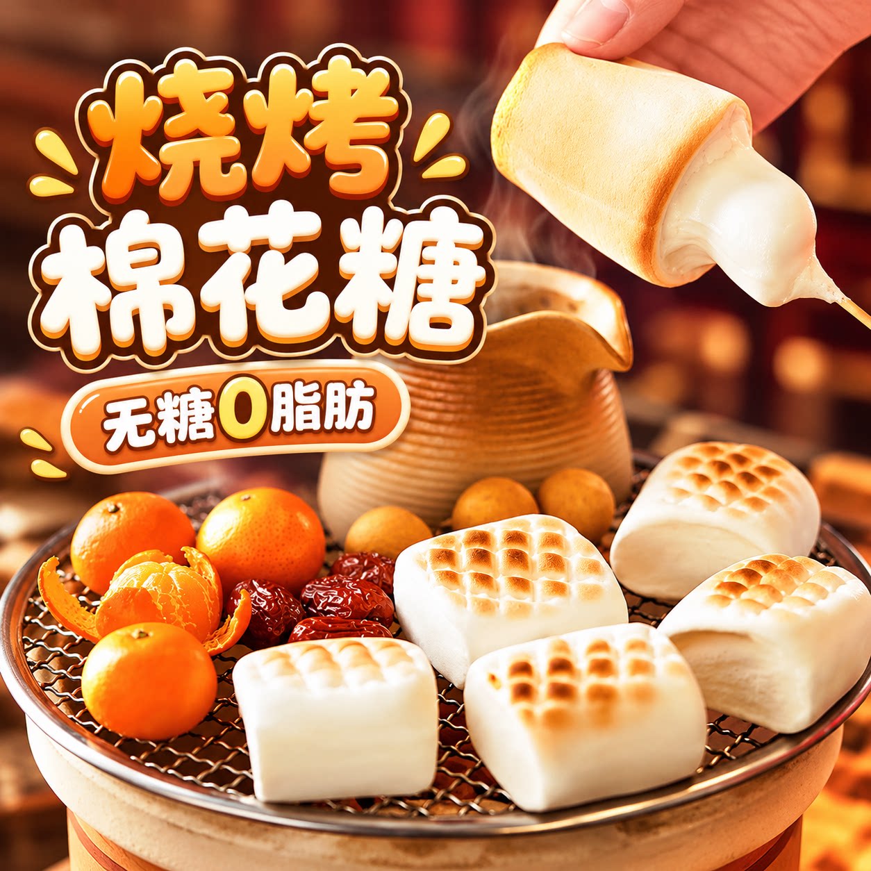 焙小姐无糖烧烤棉花糖网红小零食爆款儿解馋童自制雪花酥原材料碳