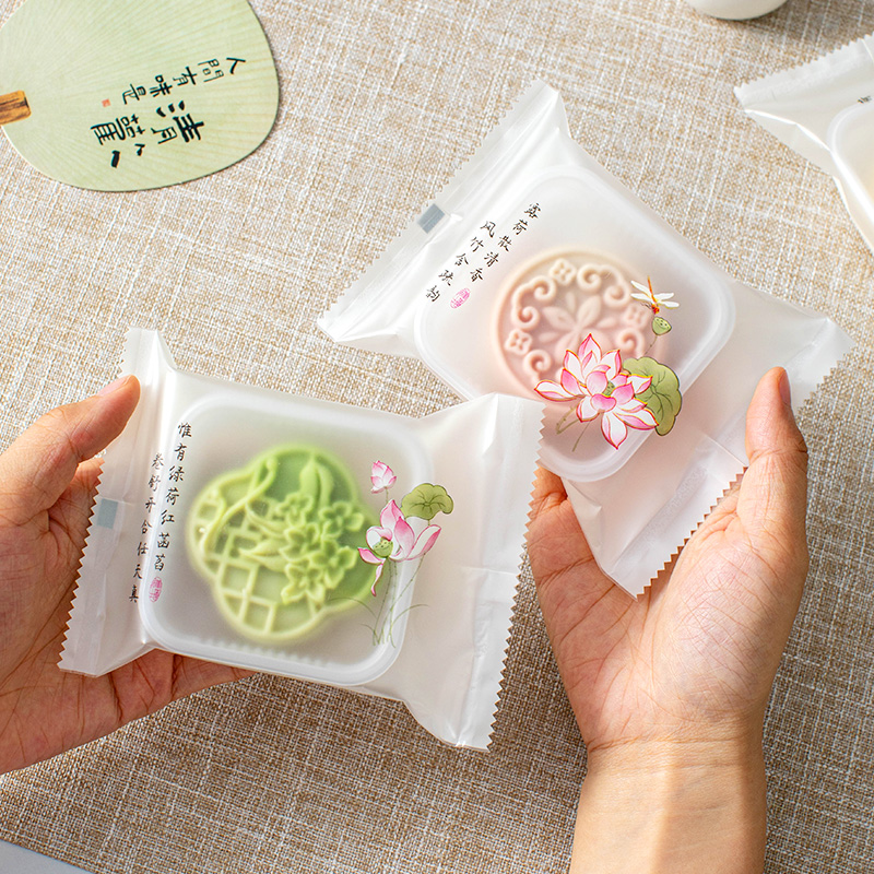 月饼机封袋自封带底托广式包装袋50g75g独立打包袋礼盒2025新款
