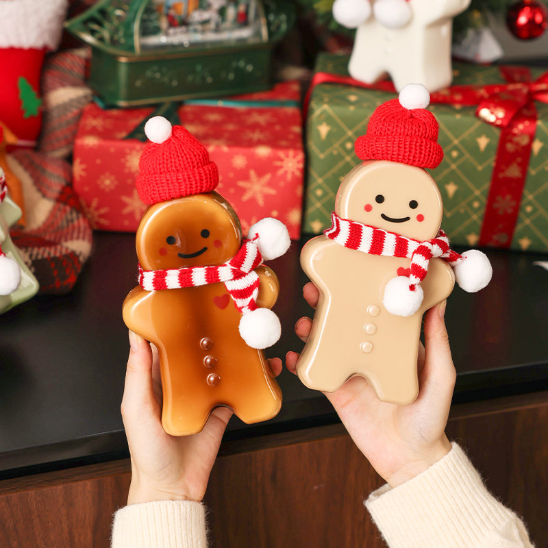 500ml家用圣诞奶茶瓶子空带盖