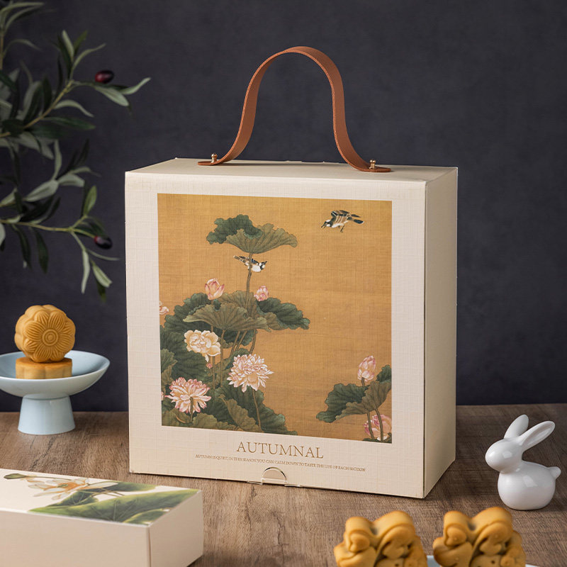 中秋月饼包装盒新中式手提创意国风礼盒500g大月饼轻奢商务礼品盒