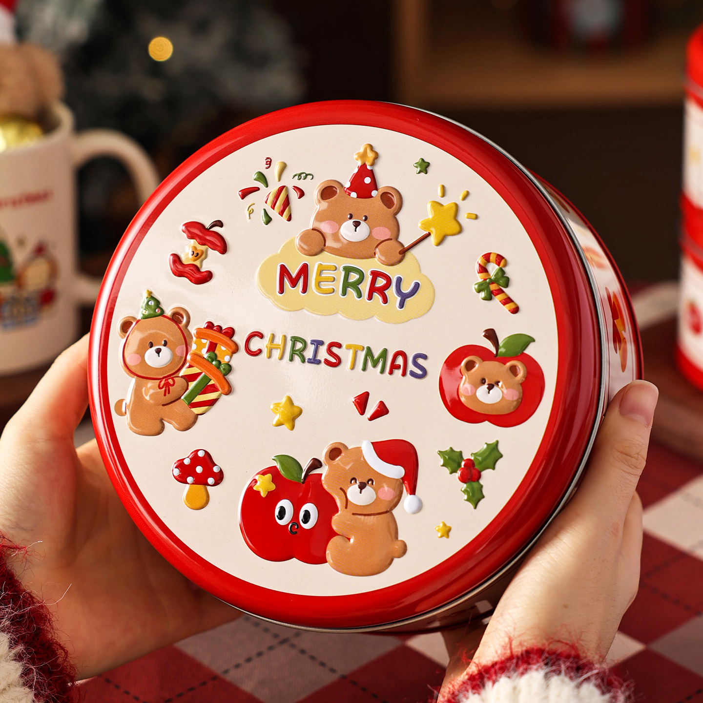 圣诞饼干包装罐铁盒子马口曲奇糖果雪花酥礼物品空儿童零食烘焙节