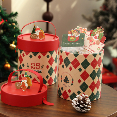 圣诞礼盒空盒高级感大号装饰饼干伴手物女生男2025新款糖果抱抱桶