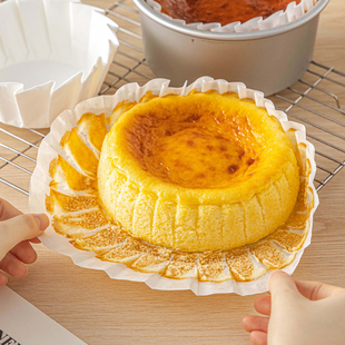 巴斯克专用油纸6寸48四六八5模具加高蛋糕纸托烘焙免折叠一次性脱