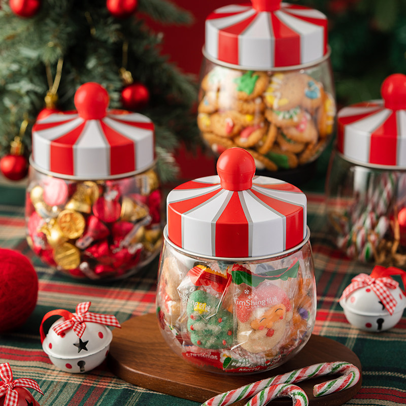 圣诞节饼干雪花酥糖果点心烘焙包装礼品盒平安夜创意马戏团礼物罐