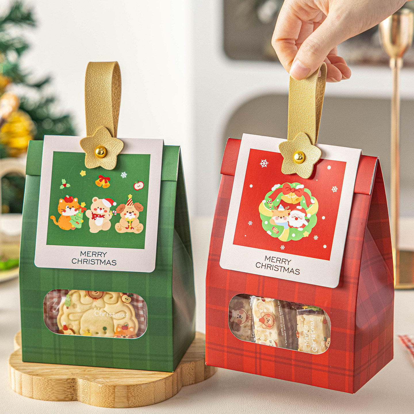 圣诞节雪花酥包装袋饼干机封曲奇糖霜果袋子独立小自封烘焙礼品盒