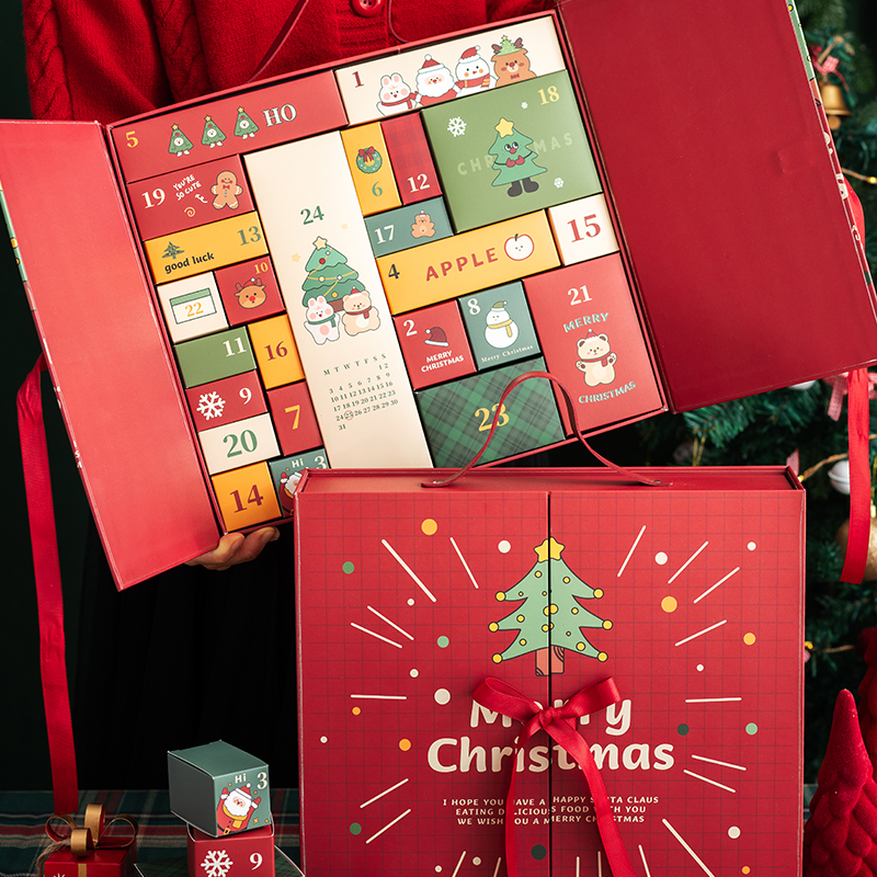 圣诞节倒数日历盲盒diy自制生日伴手礼物品创意包装盒子平安夜