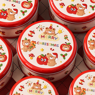 圣诞饼干包装铁盒子马口曲奇糖果雪花酥礼物品空罐儿童零食烘焙节