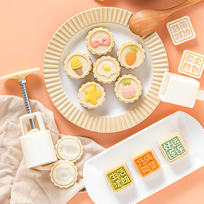 卡通手压式烘焙冰皮月饼模具