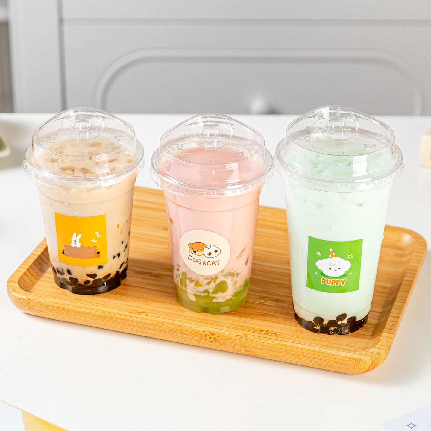 奶茶杯子一次性带盖咖啡冷饮料杨枝甘露的食品级塑料杯瓶加厚自制