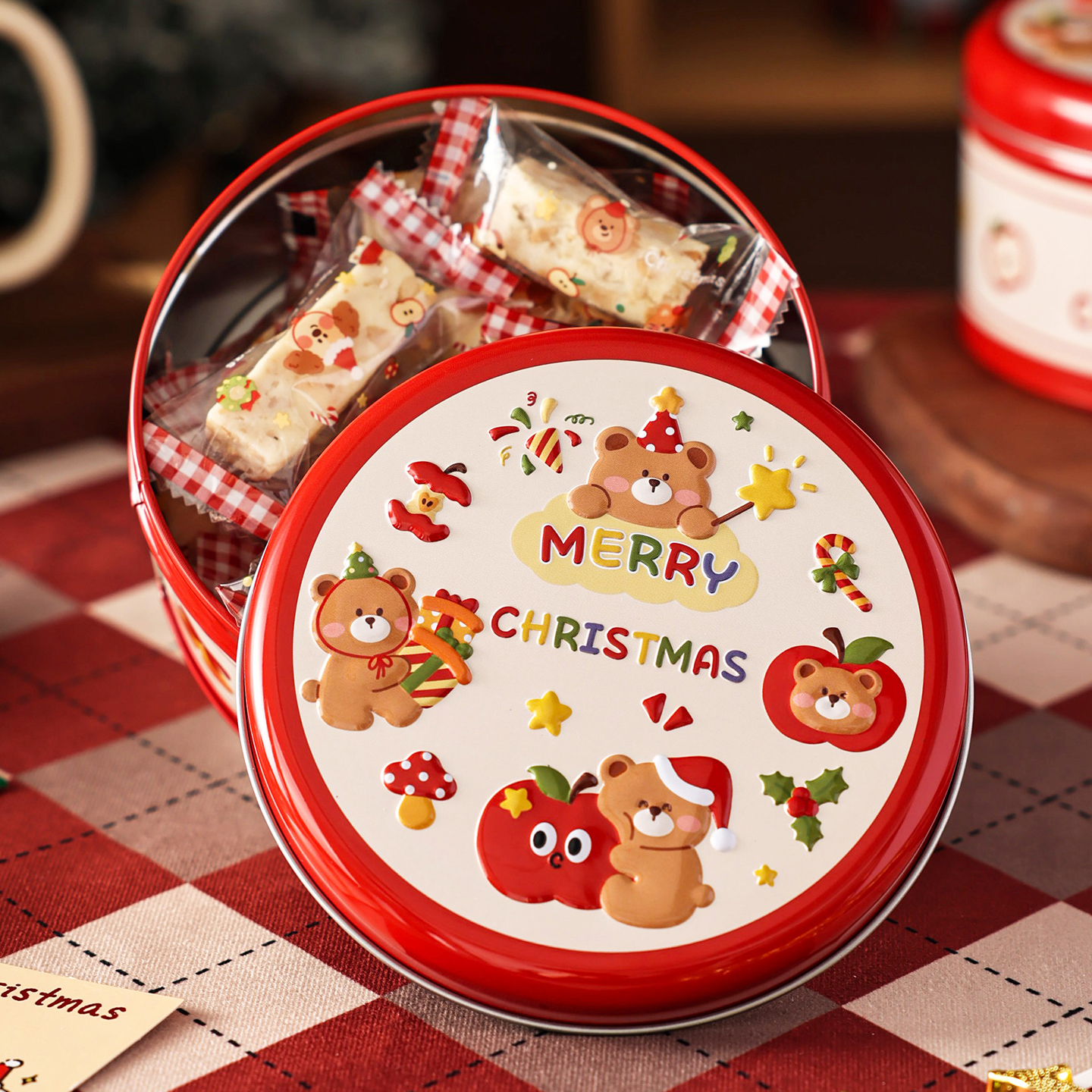 圣诞饼干包装罐铁盒子马口曲奇糖果雪花酥礼物品空儿童零食烘焙节