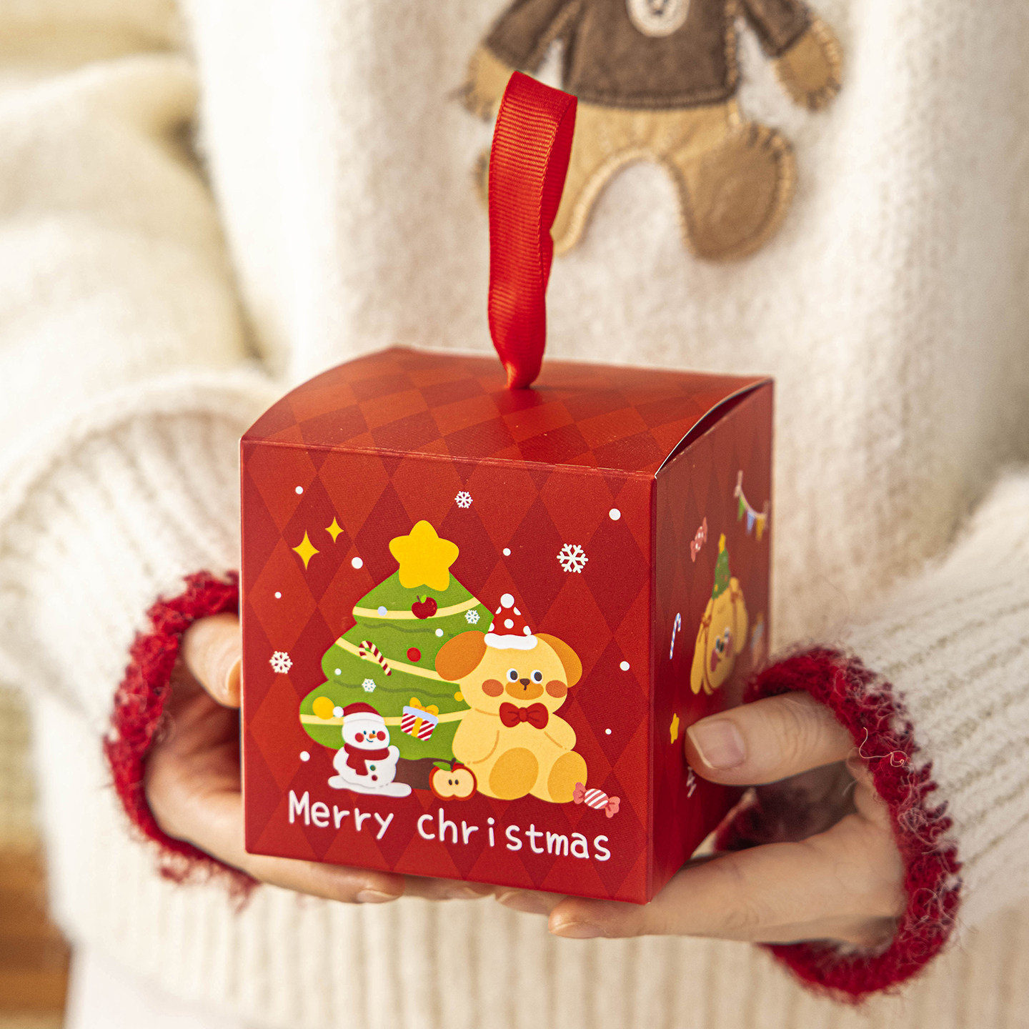 圣诞礼品盒平安果手提空袋子迷你小儿童夜节送伴手物饼干糖果包装