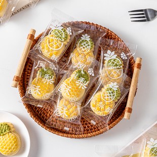 凤梨酥包装袋烘焙食品手工单独立透明机封打包底托6/8粒礼盒空