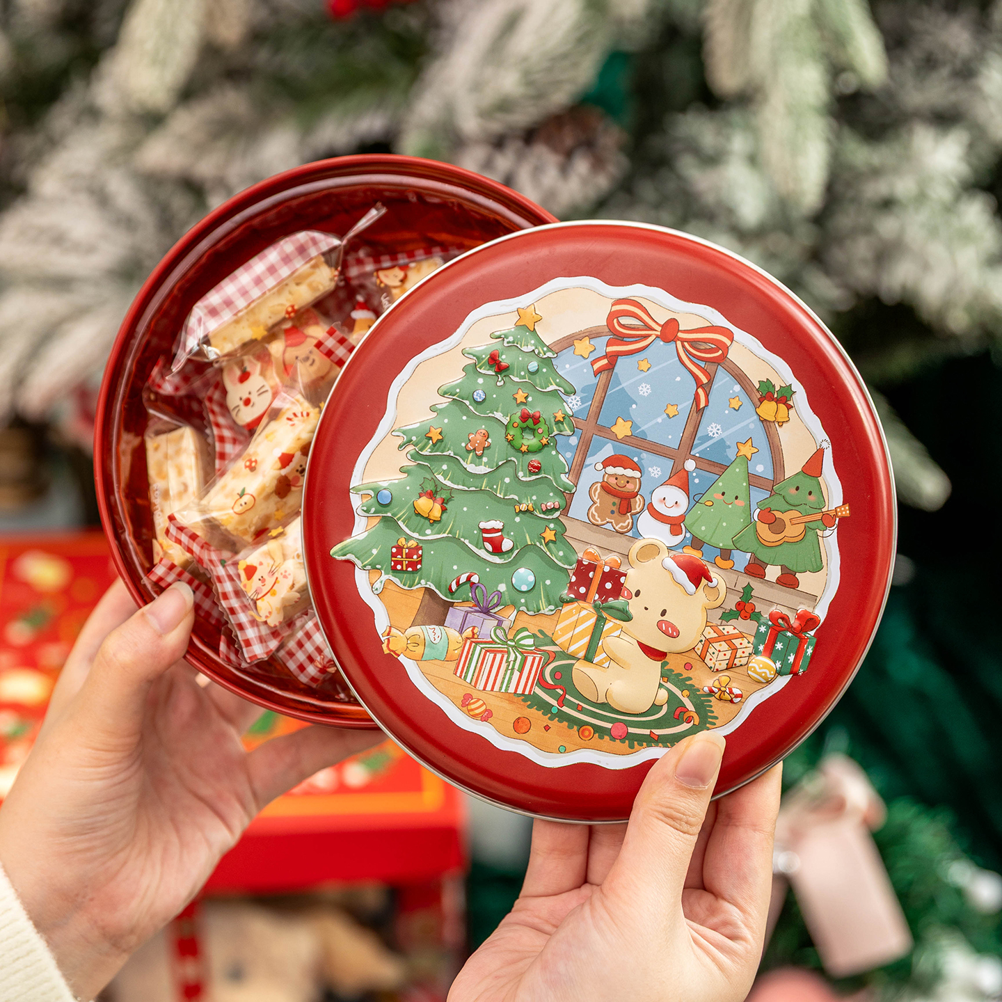 圣诞饼干包装罐铁盒子马口曲奇糖果雪花酥礼物品空儿童零食烘焙节