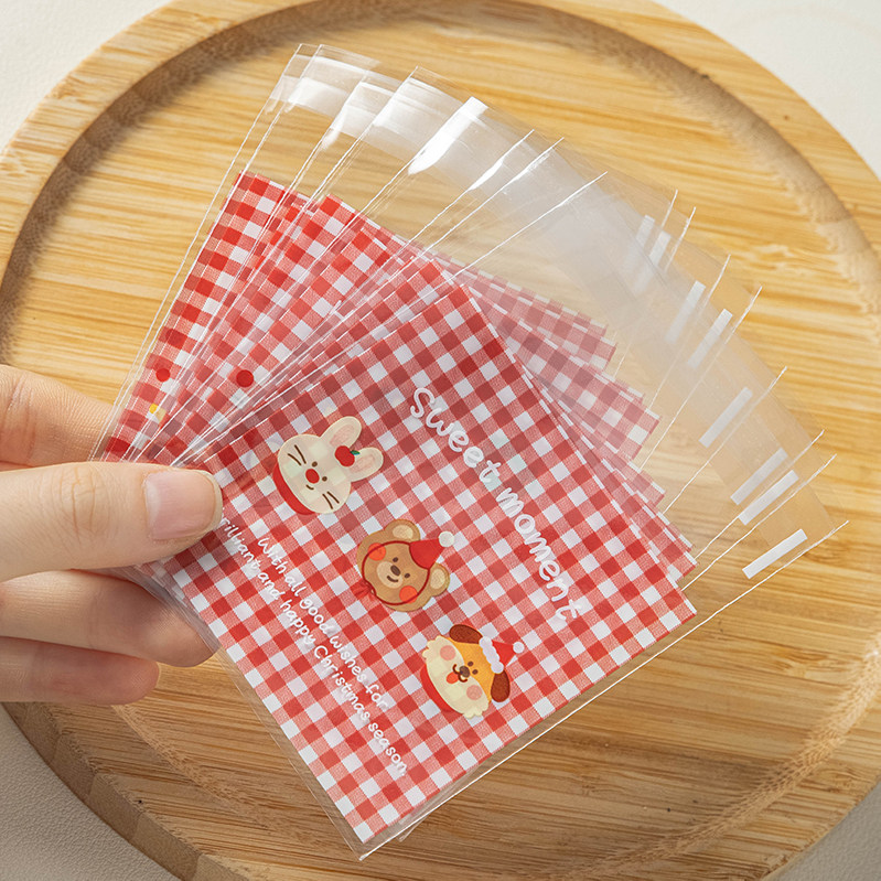 圣诞饼干雪花酥包装袋子单独立自封透明食品级手工烘焙牛轧曲奇