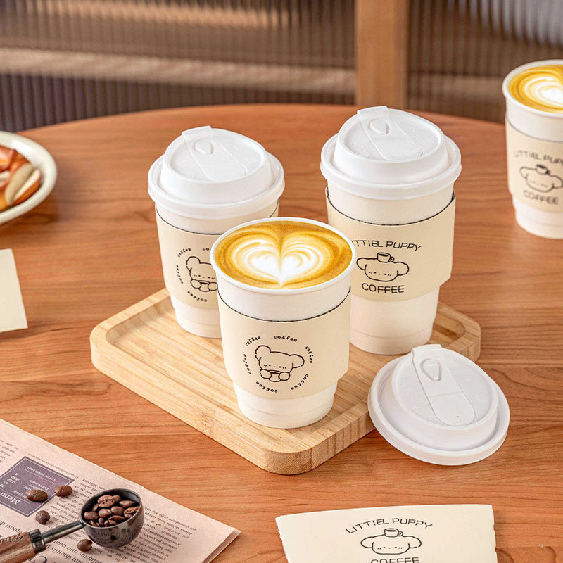 防烫纸杯一次性咖啡杯加厚食品级奶茶热冷饮外带打包带盖定制logo