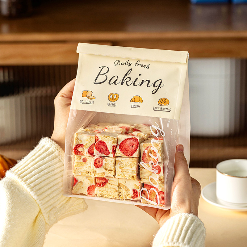 吐司包装袋面包饼干雪花酥打贝果自封450g食品级子烘焙土司康切片