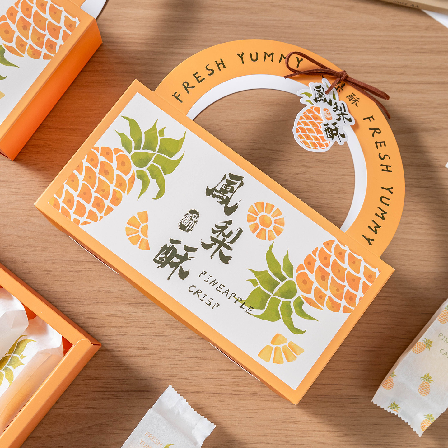 凤梨酥包装盒子6粒8底托手工烘焙独立包装棉纸机封打包袋加厚台湾
