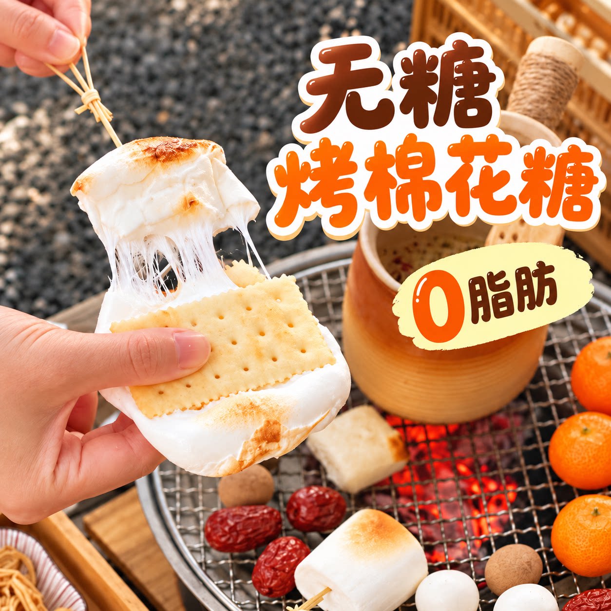 焙小姐无糖烧烤棉花糖160g/包