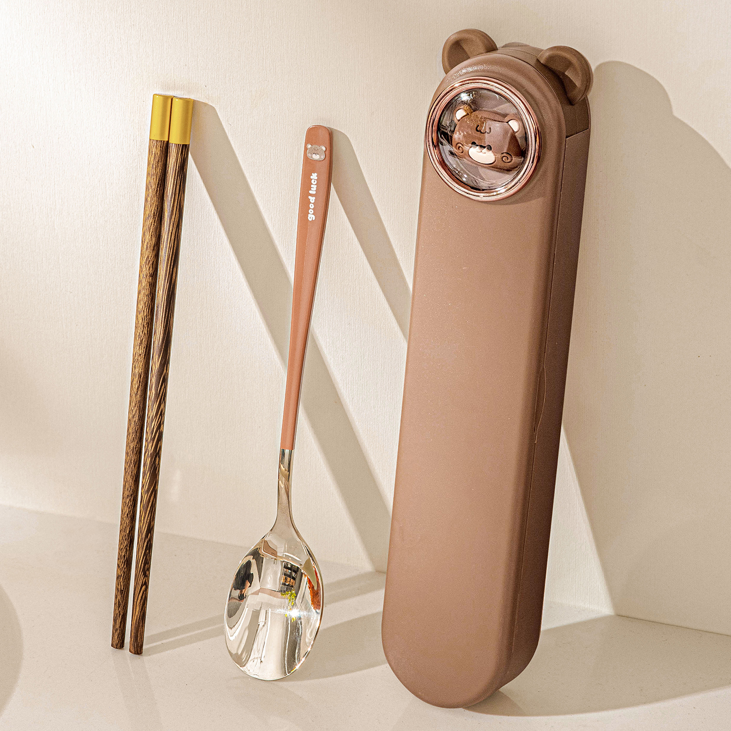 筷子勺子餐具套装一单人用收纳盒外出便携带式不锈钢三件套小学生