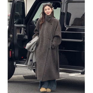 加厚大衣女2026冬季新款羊毛毛呢外套小个子赫本风中长款立领女装