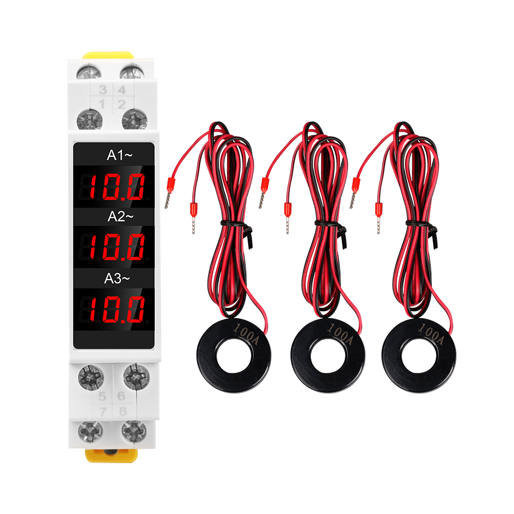 SDM010A 模数化导轨式交流三相数显电流表电子电工仪表 AC80-500V