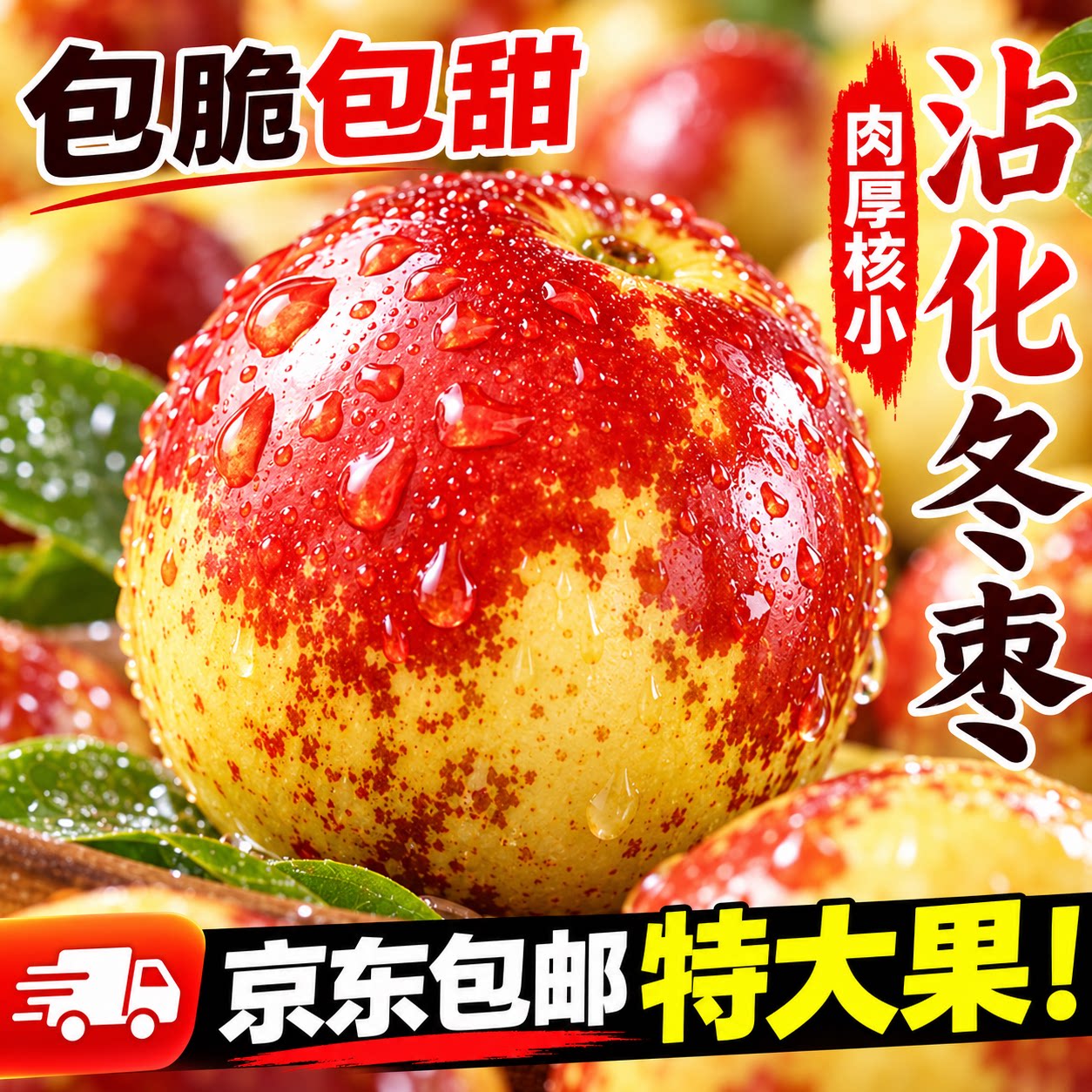 山东沾化冬枣新鲜枣子自家种植超大脆甜多汁时令水果脆枣大枣包邮