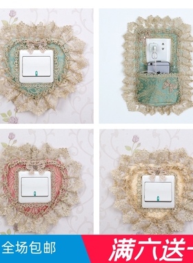 MJ家纯手工欧式布艺花边开关贴装饰四个包邮实物拍摄9Bmba5VYnj