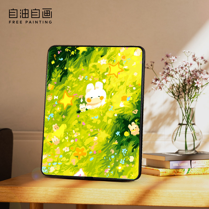 自油自画 数字油画diy填色手绘手工填充卧室卡通油彩画桌面摆台画,家居饰品,DIY/数字油画,淘宝优惠券,粉丝福利购,淘宝优惠卷