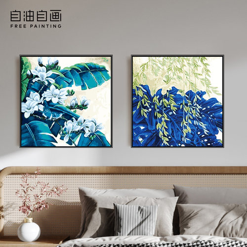 自油自画DIY数字油画杨柳引清风