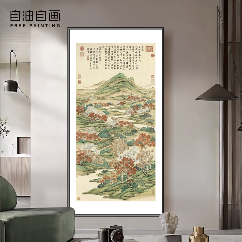 好寓意新中式入户玄关装饰画走廊过道挂画进门墙壁画上塞锦林图-封面