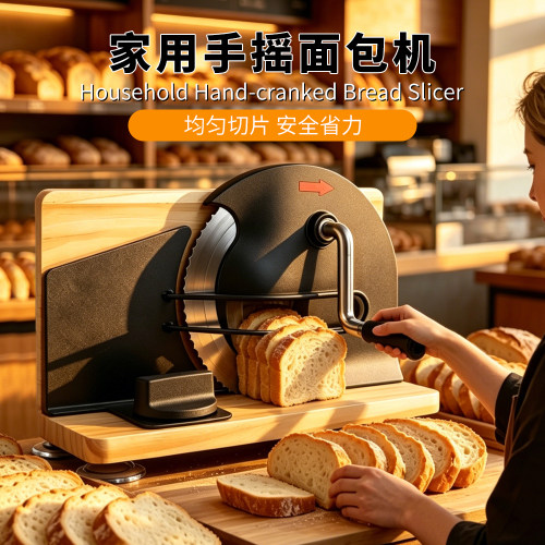 Bread Slicer手动可调厚度面包切片机不锈钢汉堡切片器吐司切片器