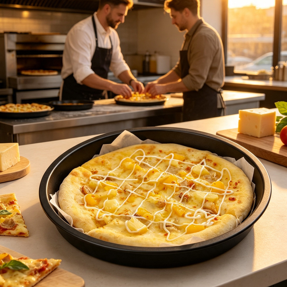 跨境加厚披萨盘饼底烤盘烤箱用6/8/9寸专用pizza盘家用蛋糕烘焙