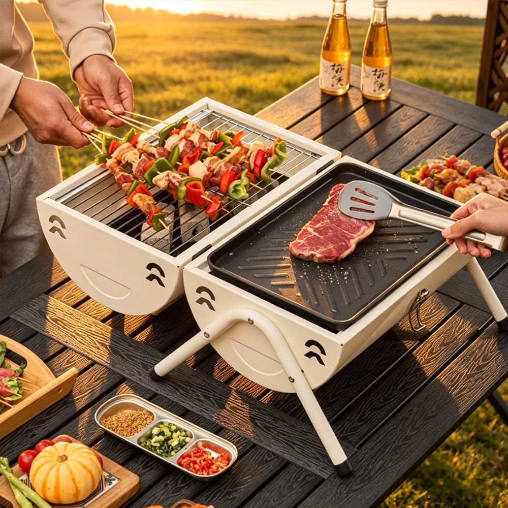 Barbecue grill烧烤炉家用便携式户外露营BBQ无烟烧烤架烤肉炉
