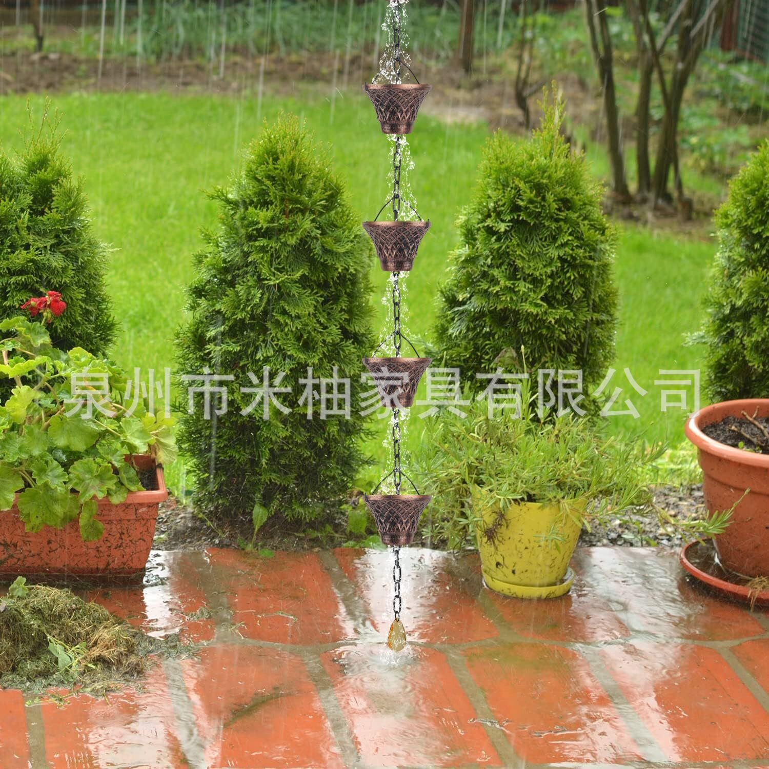 跨境金属复古2.8米雨链挂