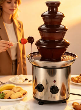 Chocolate fountain四层巧克力喷泉机家用喷淋塔婚宴朱古力瀑布机