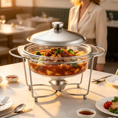 跨境heating stove高硼硅玻璃自助餐炉加热餐厅布菲炉恒温炉子
