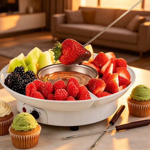 Chocolate fondue set加热巧克力火锅炉家用融化锅自动加热恒温