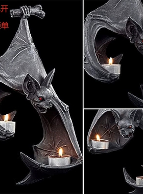 现货 Bat Wall Tealight Holder 蝙蝠墙烛台树脂万圣节家居装饰