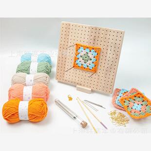 wooden blocking board毛线编织板实木方形祖母格花片定型器