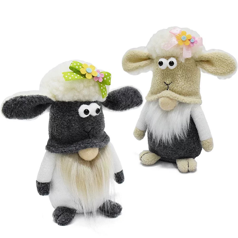 毛绒小羊羔无脸娃娃公仔