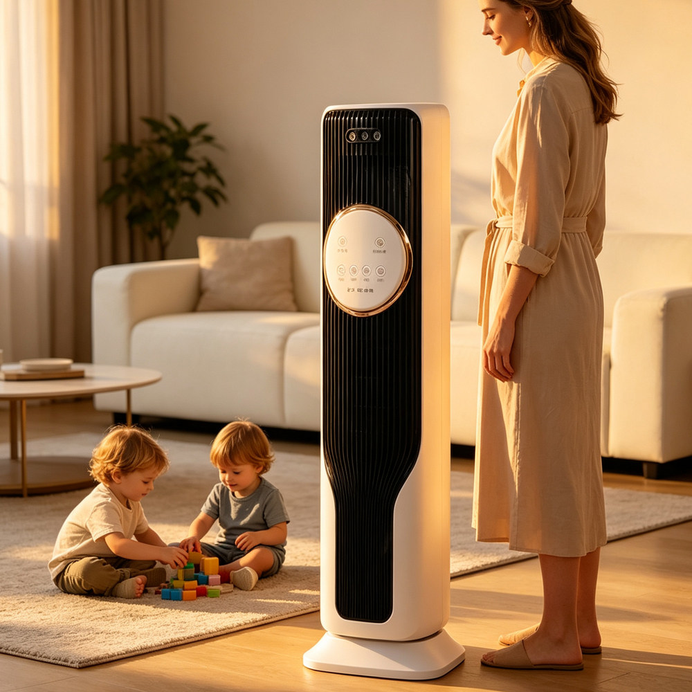 跨境electric fan空调扇立式电风扇家用冷暖风无叶风扇可加水加冰