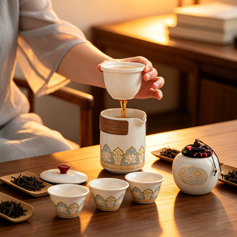 Travel tea set旅行茶具便携式功夫茶具套装户外泡茶壶露营礼品