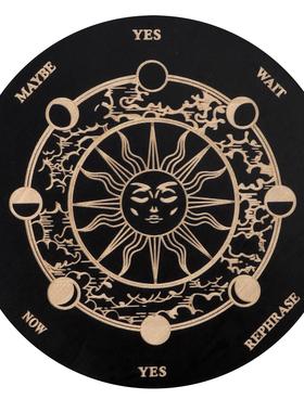 圆形木质雕刻七星阵摆盘