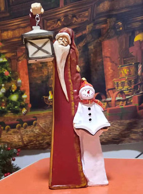 跨境热销仿木刻圣诞老人