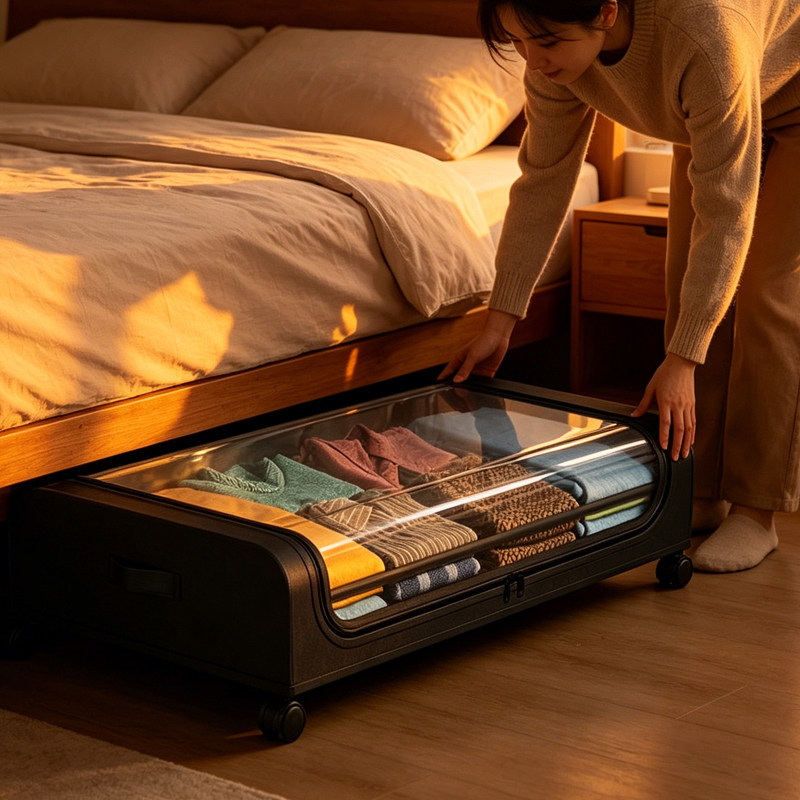 Under-bed Storage Box弧形床下收纳箱床底置物架衣服鞋子储物箱