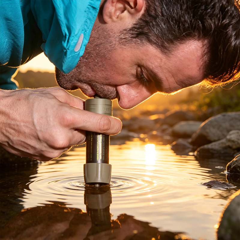 Outdoor water purifier单兵户外净水器吸管重力净水袋便携过滤器