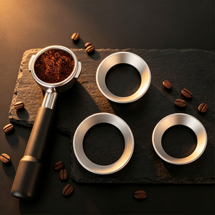 Coffee distributor咖啡布粉器带磁圈防飞铝合金接粉器咖啡接粉环
