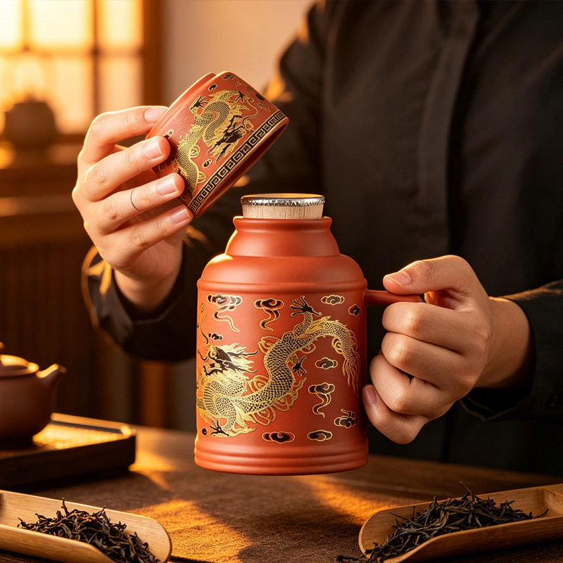 Mug Water cup陶瓷壶原矿紫砂小暖壶马克杯水杯户外泡茶泡水杯