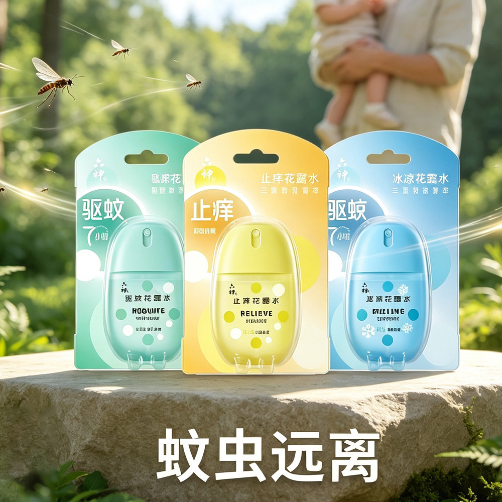 跨境六神驱蚊蛋驱蚊防蚊虫喷雾驱蚊液止痒户外便携驱蚊花露水50ml